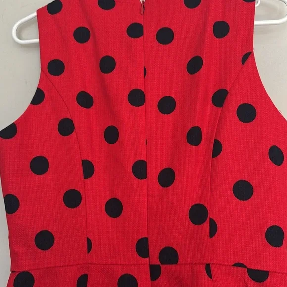 J. Crew Red and Black polka dotted Sheath Mini Dress - Picture 5 of 8